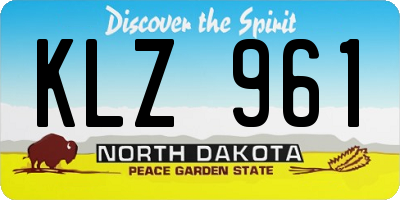 ND license plate KLZ961