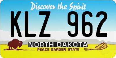 ND license plate KLZ962