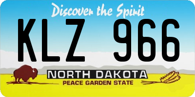 ND license plate KLZ966