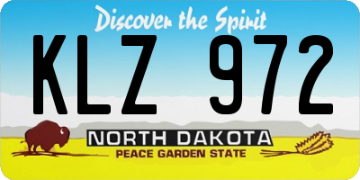ND license plate KLZ972