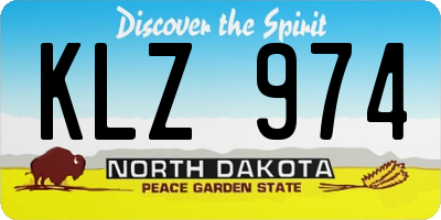 ND license plate KLZ974