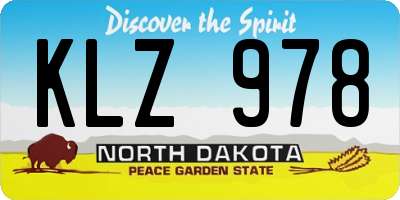 ND license plate KLZ978