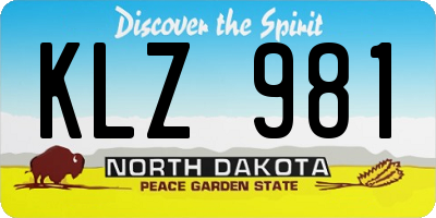 ND license plate KLZ981