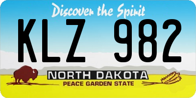 ND license plate KLZ982
