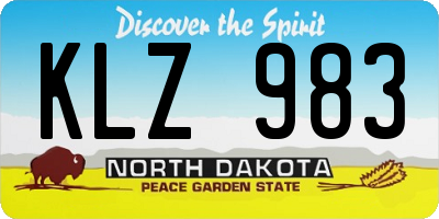 ND license plate KLZ983