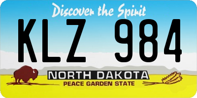 ND license plate KLZ984