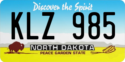ND license plate KLZ985