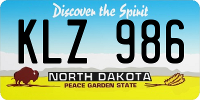 ND license plate KLZ986