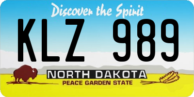 ND license plate KLZ989
