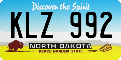 ND license plate KLZ992