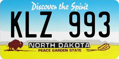 ND license plate KLZ993