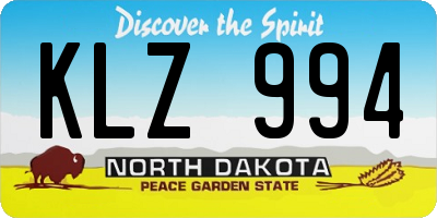ND license plate KLZ994