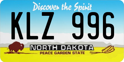 ND license plate KLZ996