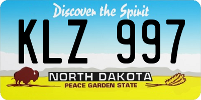 ND license plate KLZ997