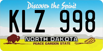 ND license plate KLZ998
