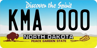 ND license plate KMA000