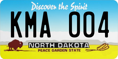 ND license plate KMA004