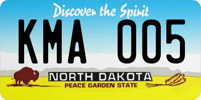 ND license plate KMA005