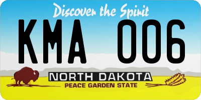 ND license plate KMA006