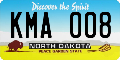 ND license plate KMA008