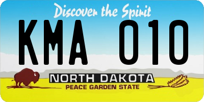 ND license plate KMA010