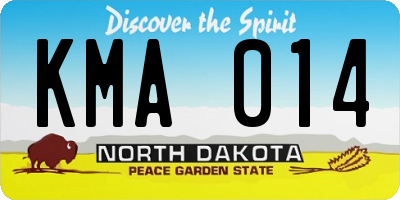 ND license plate KMA014