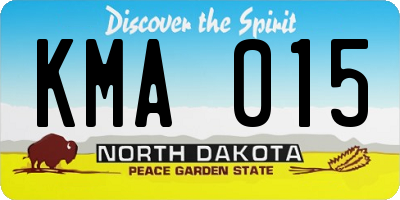 ND license plate KMA015