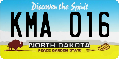 ND license plate KMA016