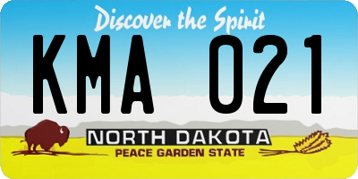 ND license plate KMA021