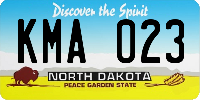 ND license plate KMA023