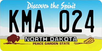 ND license plate KMA024