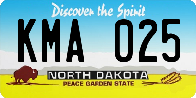 ND license plate KMA025