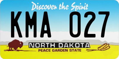 ND license plate KMA027