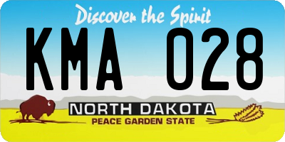 ND license plate KMA028