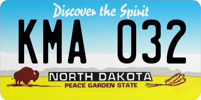 ND license plate KMA032