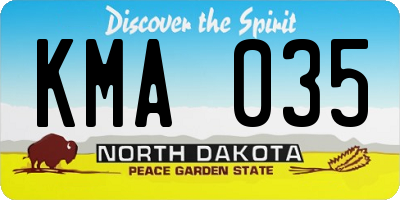 ND license plate KMA035