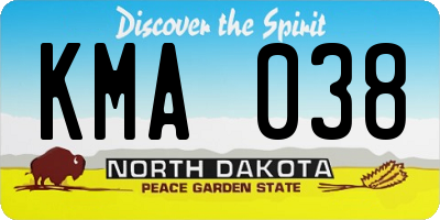 ND license plate KMA038
