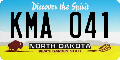ND license plate KMA041