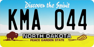 ND license plate KMA044