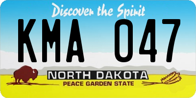 ND license plate KMA047