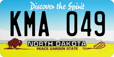 ND license plate KMA049