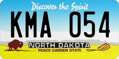 ND license plate KMA054