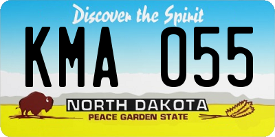 ND license plate KMA055