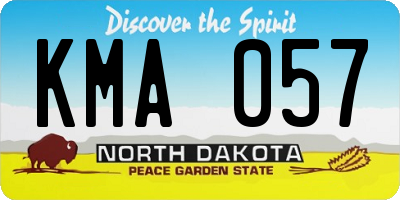 ND license plate KMA057