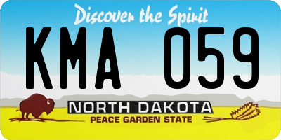 ND license plate KMA059