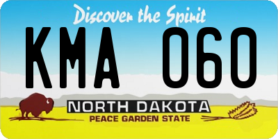 ND license plate KMA060