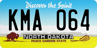 ND license plate KMA064