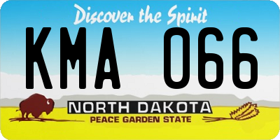 ND license plate KMA066