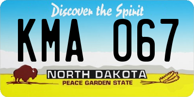ND license plate KMA067