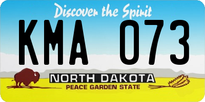 ND license plate KMA073